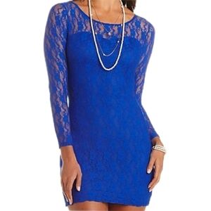 Charlotte Russe Lace Overlay Mini Dress Women's XL Form Fitting Vintage Glam NWT